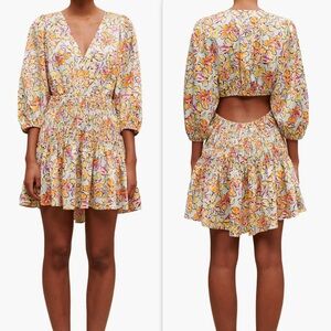 MAJE Rawai Floral Open Back Mini Dress Size 36